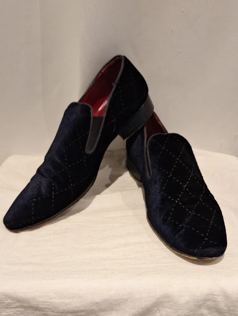 Soulier Men's Navy Velvet Slip-On Loafers